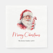 Schicker klassischer Weihnachtsmann Aquarell moder Serviette (Vorderseite)