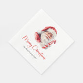 Schicker klassischer Weihnachtsmann Aquarell moder Serviette (Ecke)