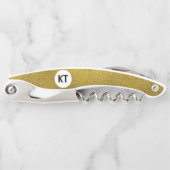 Schicker Korkenzieher mit Goldglitter und Monogram (Vorderseite)