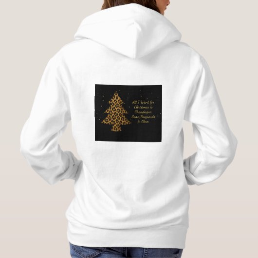 Schicker Leopard-Christmasbaum Hoodie (Rückseite)