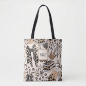 Schicker Leopard-Coffee-Liebhaber-Tragetasche in E Tasche (Vorderseite)