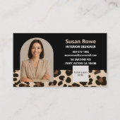 Schicker Leopard Schwarz und Beige QR-Code Arch Fo Visitenkarte (Vorderseite)