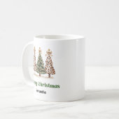 Schicker Leopard-Weihnachtsbaum individuell benann Kaffeetasse (Vorderseite Links)