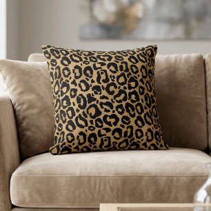 Schicker Leoparden-Druck Cheeta-Flecken Braun Schw Kissen