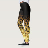 Schicker Leopardendruck im Goldglitter-Muster Leggings (Links)