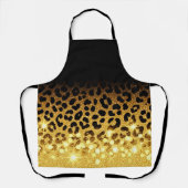 Schicker Leopardendruck mit goldenem Glitter Schürze (Vorderseite)