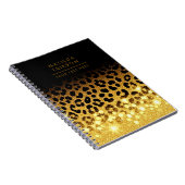 Schicker Leopardendruck mit Goldglitter Notizblock (Rechte Seite)