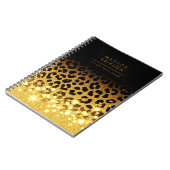 Schicker Leopardendruck mit Goldglitter Notizblock (Linke Seite)