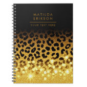 Schicker Leopardendruck mit Goldglitter Notizblock (Vorderseite)