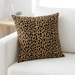 Schicker Leopardenprint Cheetah-Flecken Braun Schw Kissen