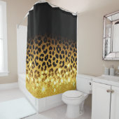 Schicker Leopardenprint mit Goldglitter Duschvorhang (Beispiel)