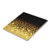 Schicker Leopardenprint mit Goldglitter-Effekt Fliese (Seite)