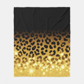 Schicker Leopardenprint mit Goldglitter Fleecedecke (Vorderseite)