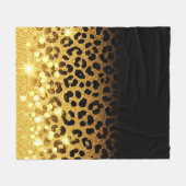 Schicker Leopardenprint mit Goldglitter Fleecedecke (Vorderseite (Horizontal))