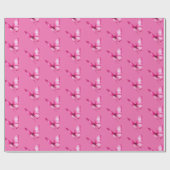 Schicker Mädchenhafter Rosa Schmetterling Geburtst Geschenkpapier (Flach)