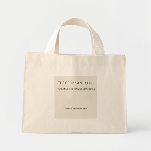 Schicker Mandel-Croissant-Club Future Mrs Brunch  Mini Stoffbeutel (Vorne)