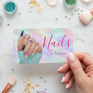 Schicker Maniküre-Künstler Irideszente Opal-Nagels Visitenkarte