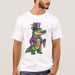 Schicker Mardi Gras Alligator-Maskenanzug & Krawat T-Shirt