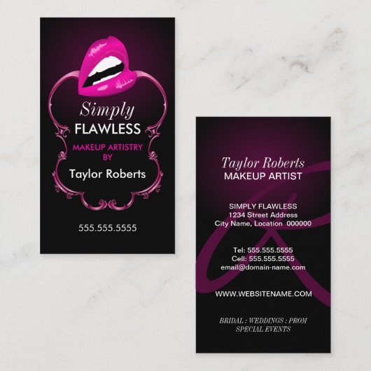 Schicker Maskenbildner Visitenkarte (Vorne/Hinten)