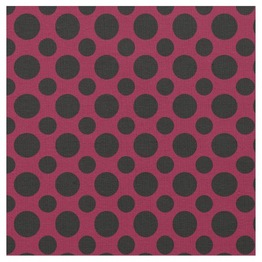 Schicker Merlot/schwarze Tupfen Burgunders Stoff (Nahaufnahme)
