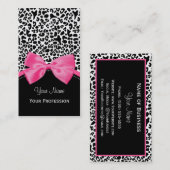 Schicker Mode-Leopard-Druck mit Pink-Band Visitenkarte (Vorne/Hinten)