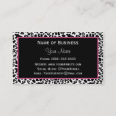 Schicker Mode-Leopard-Druck mit Pink-Band Visitenkarte (Rückseite)