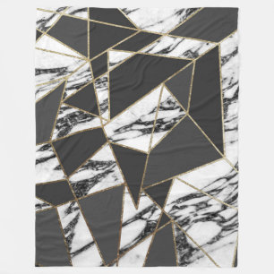 Schicker moderner Goldmarmor und schwarzes Fleecedecke