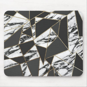 Schicker moderner Goldmarmor und schwarzes Mousepad