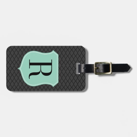 Schicker Monogrammreise-Gepäckanhänger für Männer Gepäckanhänger (Vorderseite horizontal)