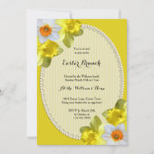 Schicker Narzissen-Ostern-Brunch Einladung (Vorderseite)
