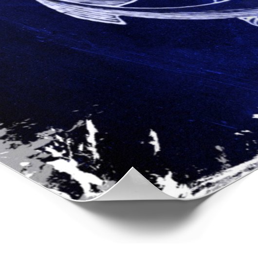 schicker nautischer Anker der Strandschifffahrt Poster (Ecke)