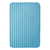 Schicker Ozeanblauer Glitter-Stil horizontale Stre Badematte (Vorderseite Vertikal)