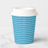 Schicker Ozeanblauer Glitter-Stil horizontale Stre Pappbecher (Rechts)