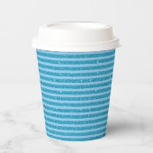 Schicker Ozeanblauer Glitter-Stil horizontale Stre Pappbecher (Vorderseite)