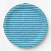Schicker Ozeanblauer Glitter-Stil mit horizontalen Pappteller (Vorderseite)
