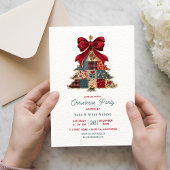 schicker Patchwork-Tannenbaum-Bogen Weihnachtsfeie Einladung