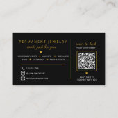 Schicker Permanent-Schmuckkünstler Minimal QR-Code Visitenkarte (Rückseite)
