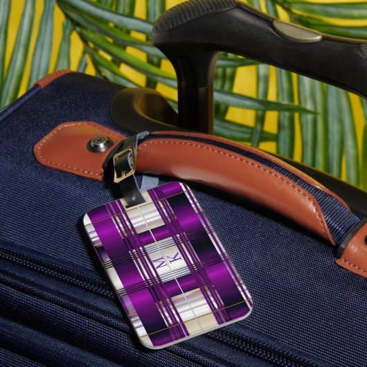 Schicker personalisierter Gepäckanhänger mit viole (Vorderseite Insitu 1)