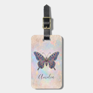 Schicker personalisierter pastellfarbener Glitter- Gepäckanhänger