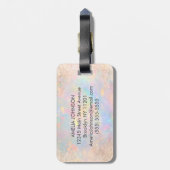 Schicker personalisierter pastellfarbener Glitter- Gepäckanhänger (Rückseite vertikal)