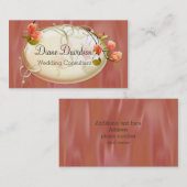 Schicker Pfirsich-Satin-Blick-BlumenVisitenkarte Visitenkarte (Vorne/Hinten)