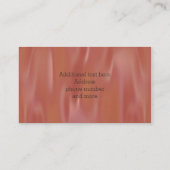 Schicker Pfirsich-Satin-Blick-BlumenVisitenkarte Visitenkarte (Rückseite)