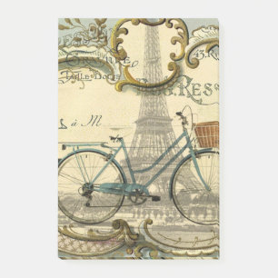 schicker Reisender Vintage-Fahrräder Paris Eiffelt Post-it Klebezettel