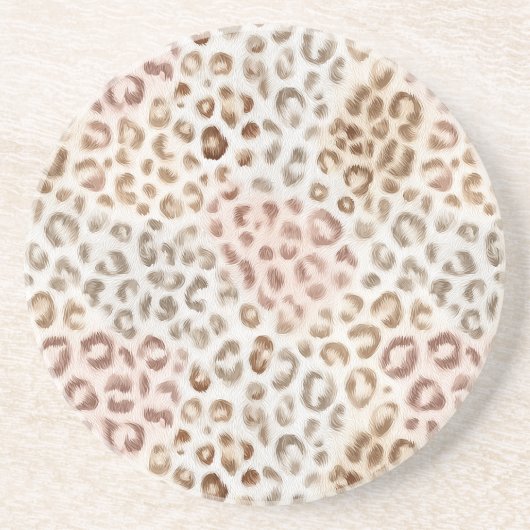 Schicker Rosa Elfenbein Leopard Getränkeuntersetzer (Vorne)