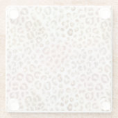 Schicker Rosa Elfenbein Leopard Glasuntersetzer (Rückseite)