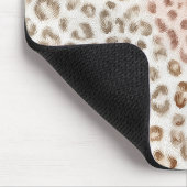 Schicker Rosa Elfenbein Leopard   Mousepad (Ecke)