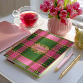 Schicker rosa grüner Karo Monogramm persönlicher P Planer