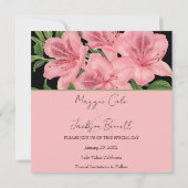 Schicker rosa Hibiskus - Save The Date (Rückseite)