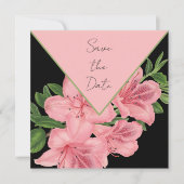 Schicker rosa Hibiskus - Save The Date (Vorderseite)