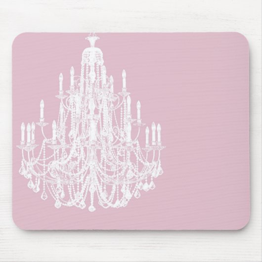 Schicker rosa Kronleuchter Mousepad (Vorne)